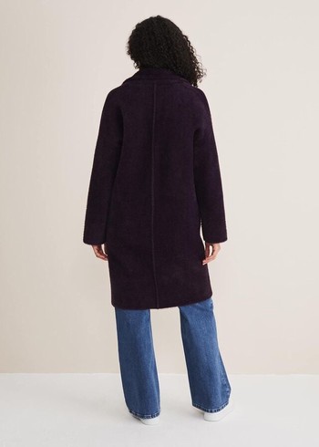 Phase Eight Floressa Fluffy Coats Burgundy Canada | VYMPSX-502